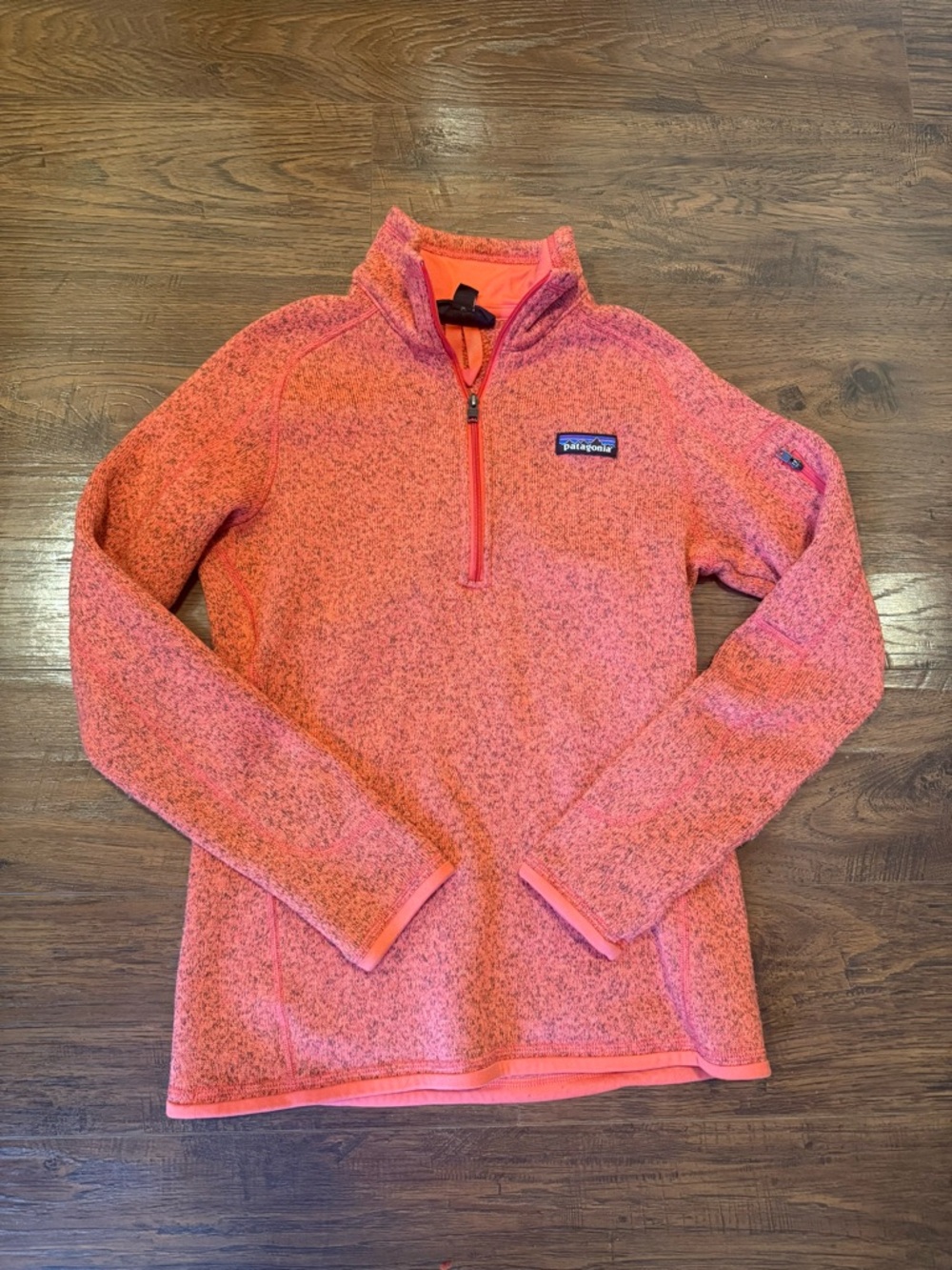 Patagonia Heathered Pink/Orange Zip-Up Fleece Jacket